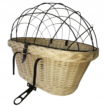 Duży kosz wiklinowy na rower Transporter dla Psa do 15 kg