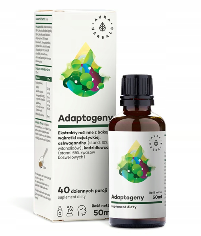 Aura Herbals Adaptogeny 100% naturalne ekstrakty roślinne 50ml