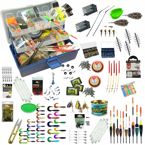 zestaw Skrzynka Wędkarska 307 akcesoriów spławik feeder grunt spinning