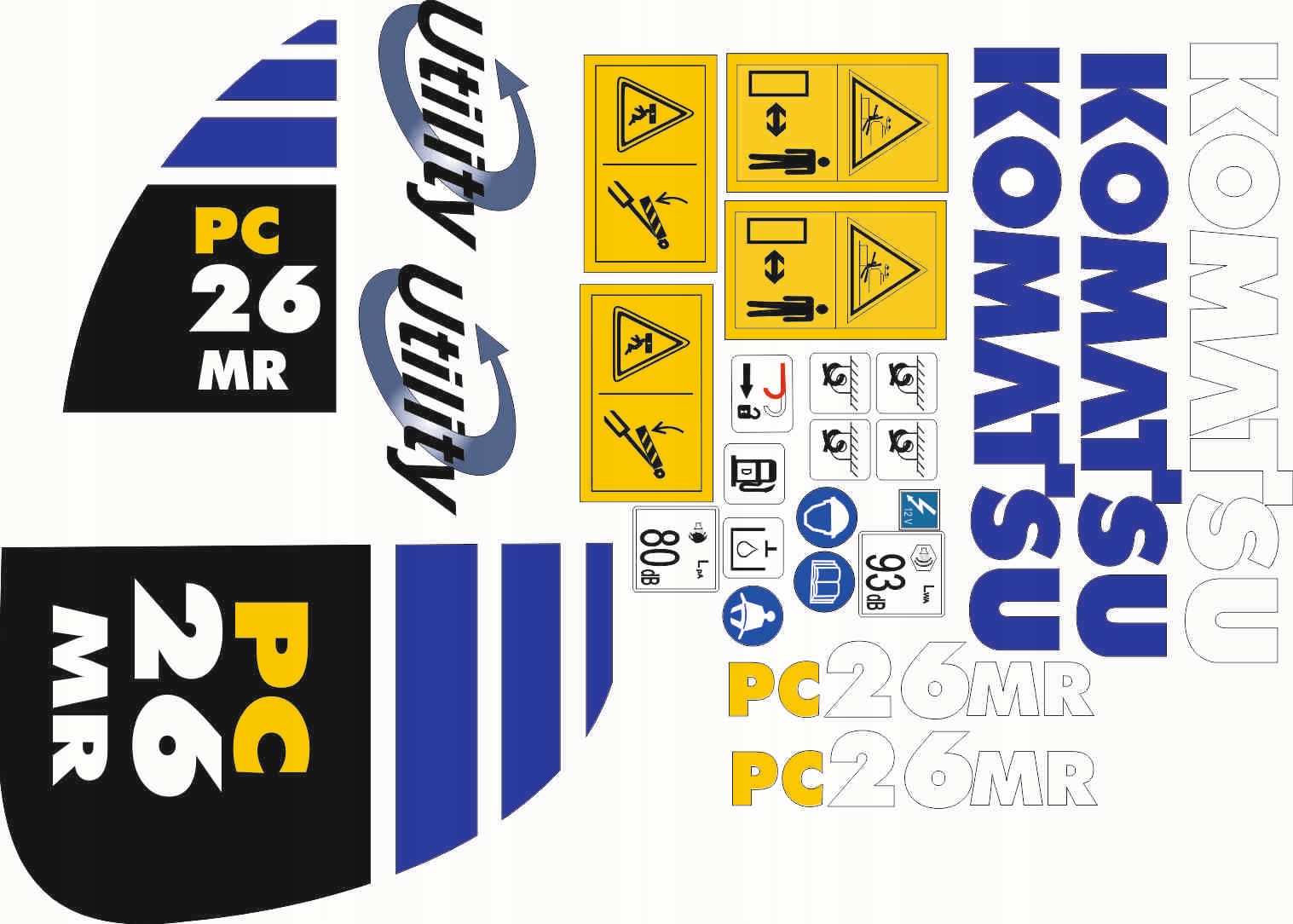 Komatsu PC 26 MR наклейки наклейка