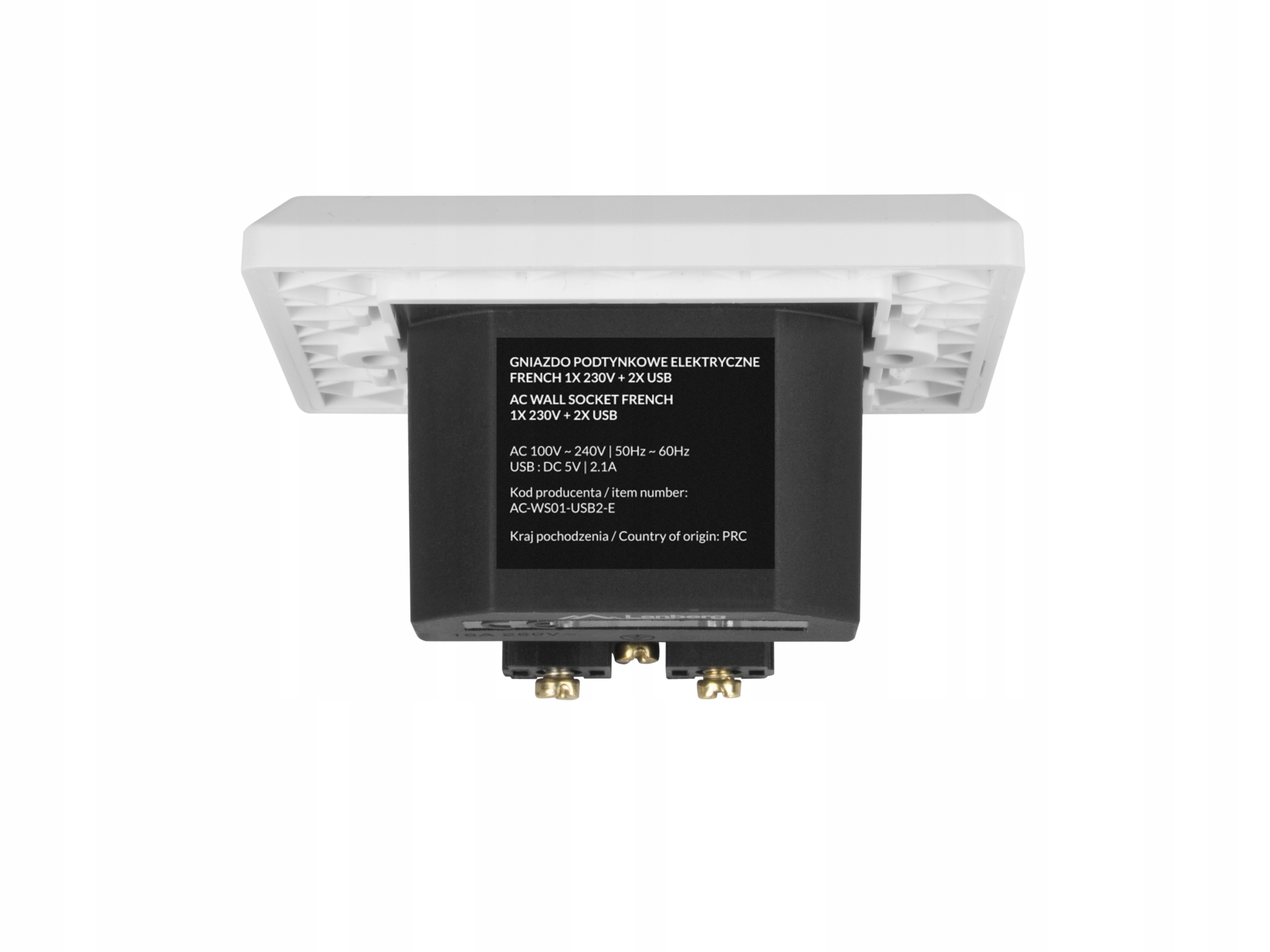 GNIAZDKO ELEKTRYCZNE PODTYNKOWE 230V +2x USB 2.1A Liczba gniazdek 1 szt.