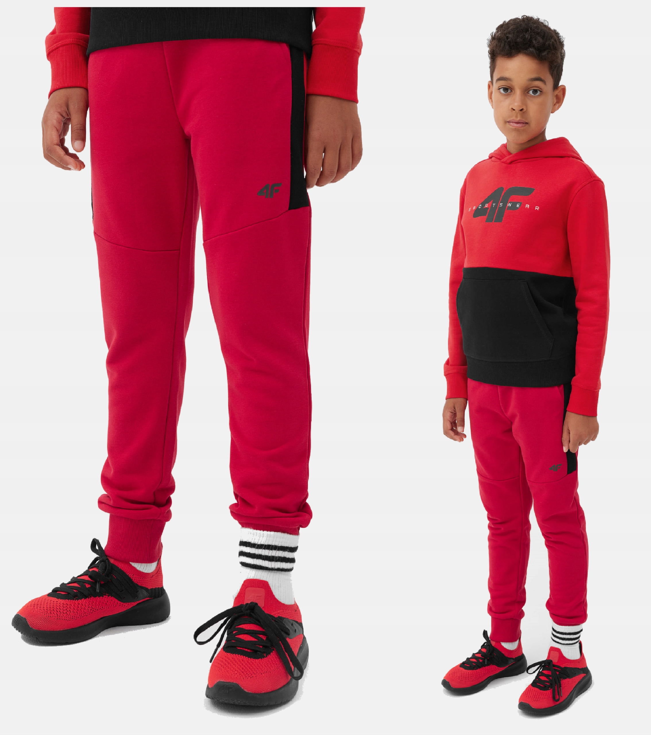 4F SPODNIE CHŁOPIĘCE JOGGERY DRESWOE SPORTOWE DRESY Długość długie