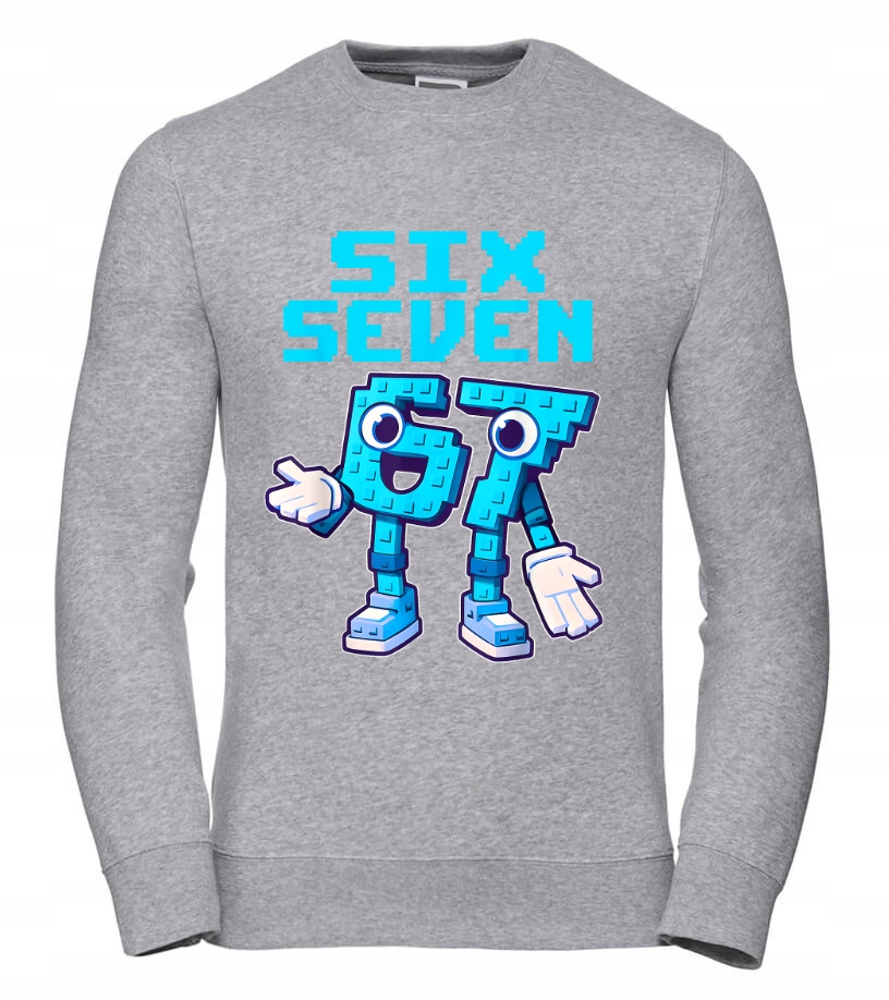 Pánská Mikina 67 Brain Rot 3XL Šedá Dárek 67 Six Seven Něho Chlapa
