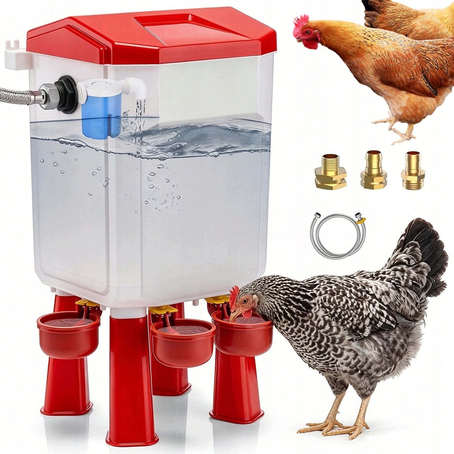 Automatické Krmítko Pro Drůbež 11 L Plovákový Ventil S Hadicí 1.5 M