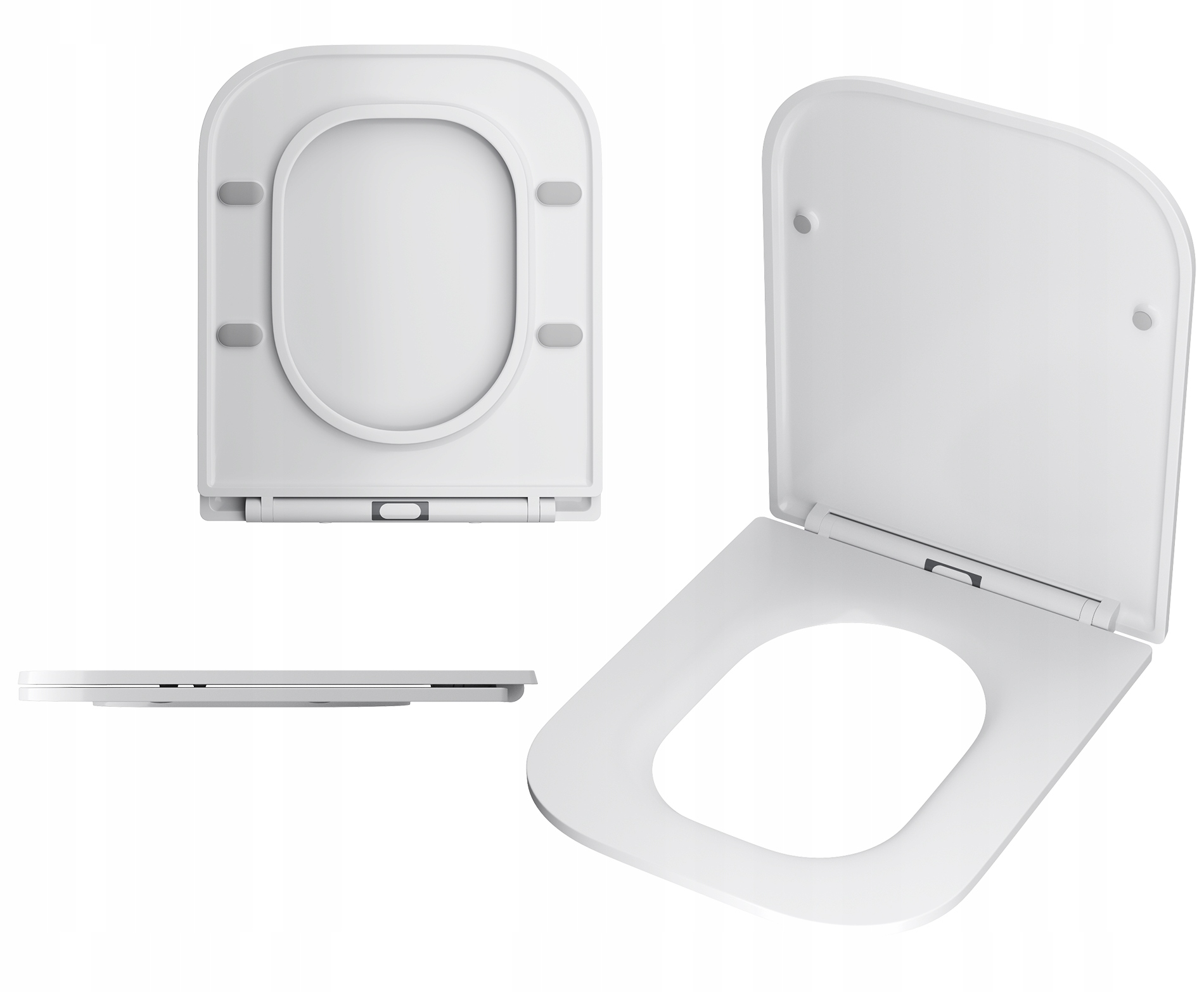 Wc Sedátko S Pomalým Sklápěním Duroplast Slim, Odnímatelné, Bílá Barva