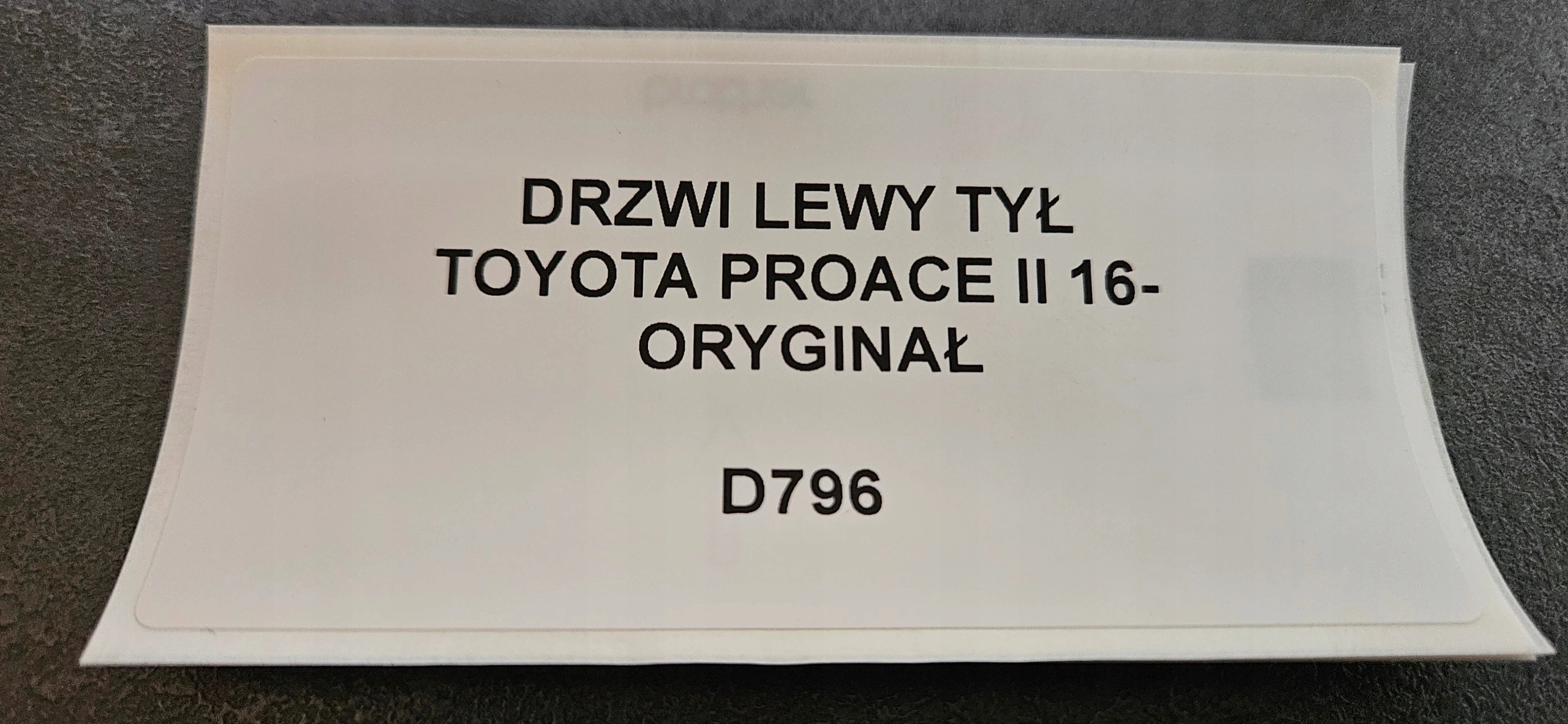 Tür links heck TOYOTA PROACE II 16- Original