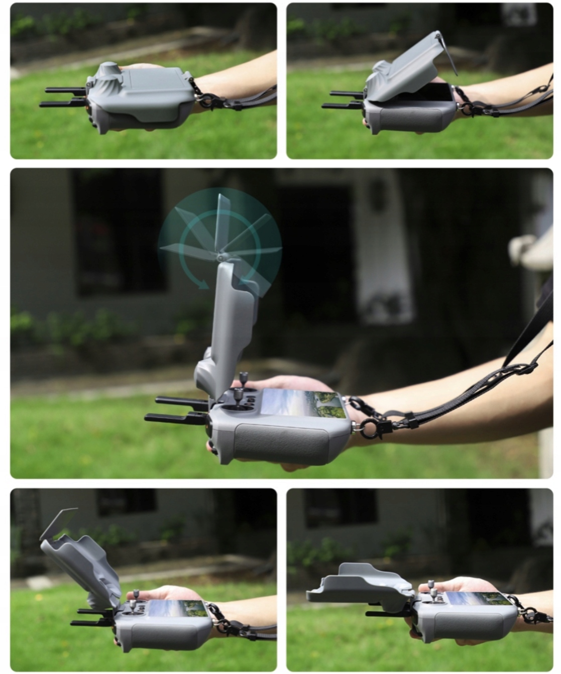 Osłona Ochronna Przeciwsłoneczna + Szkło 9H na Ekran do DJI RC 2 Mini 4 Pro Kolor czarny