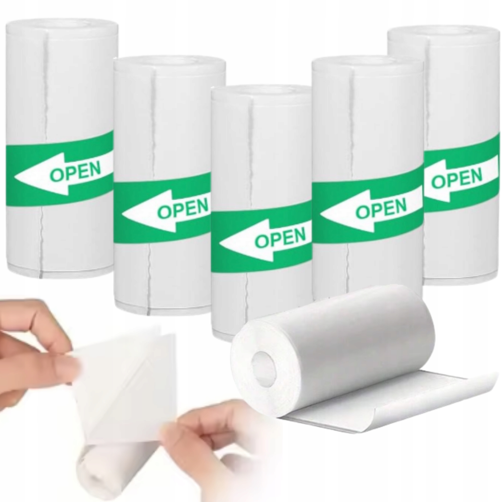 5x PAPIER TERMICZNY TERMOCZUŁY SAMOPRZYLEPNY WKŁADY DO MINI DRUKARKI DRUKUŚ
