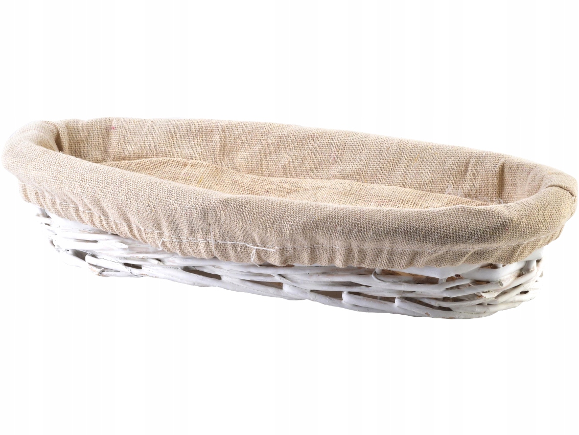 KOSZYK WIKLINOWY NA SZTUĆCE KOSZYCZEK NA STÓŁ Z MATERIAŁEM 27 CM PIECZYWO
