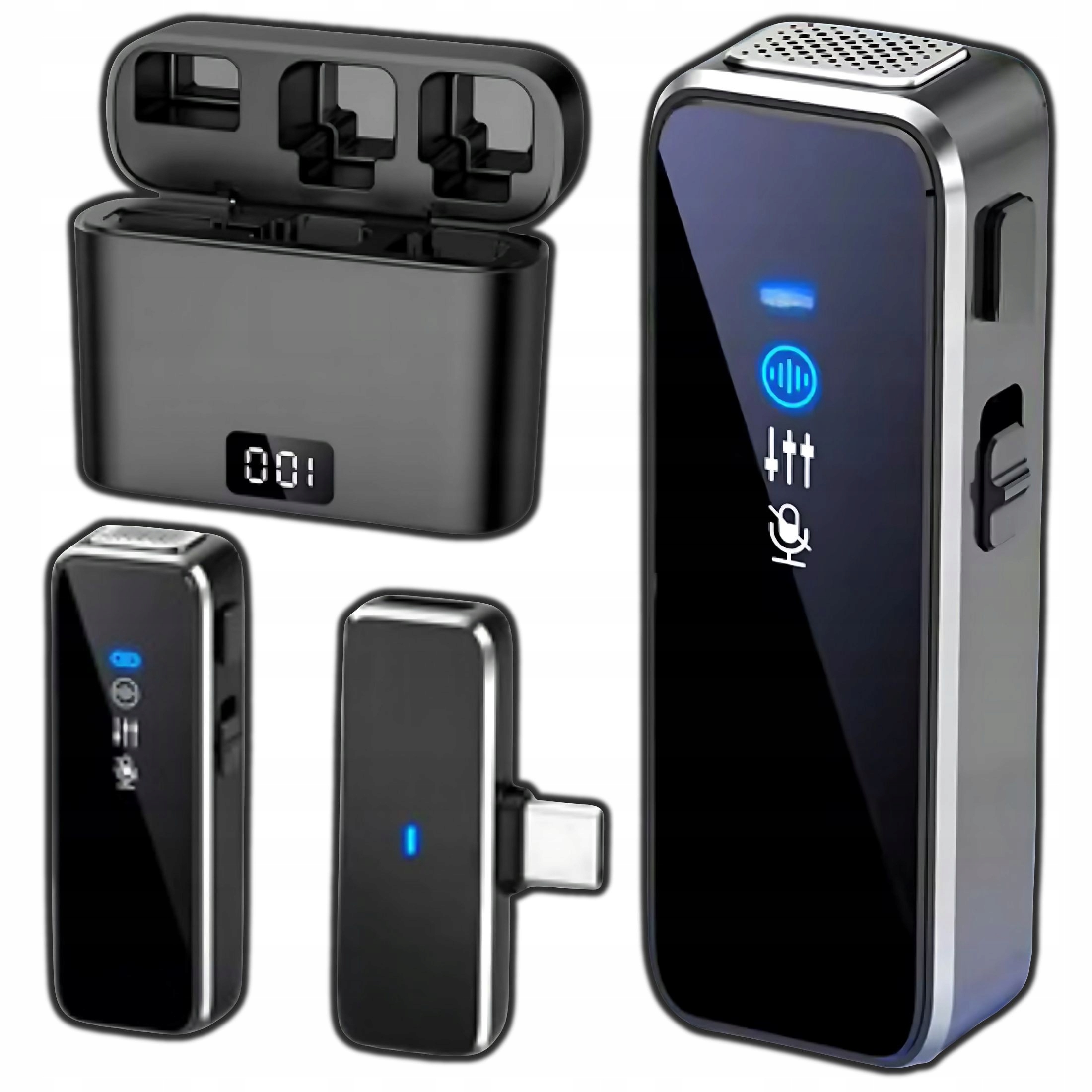 Mikrofon Bezprzewodowy Krawatowy Z Powerbankiem Do Telefonu Bluetooth Usb C