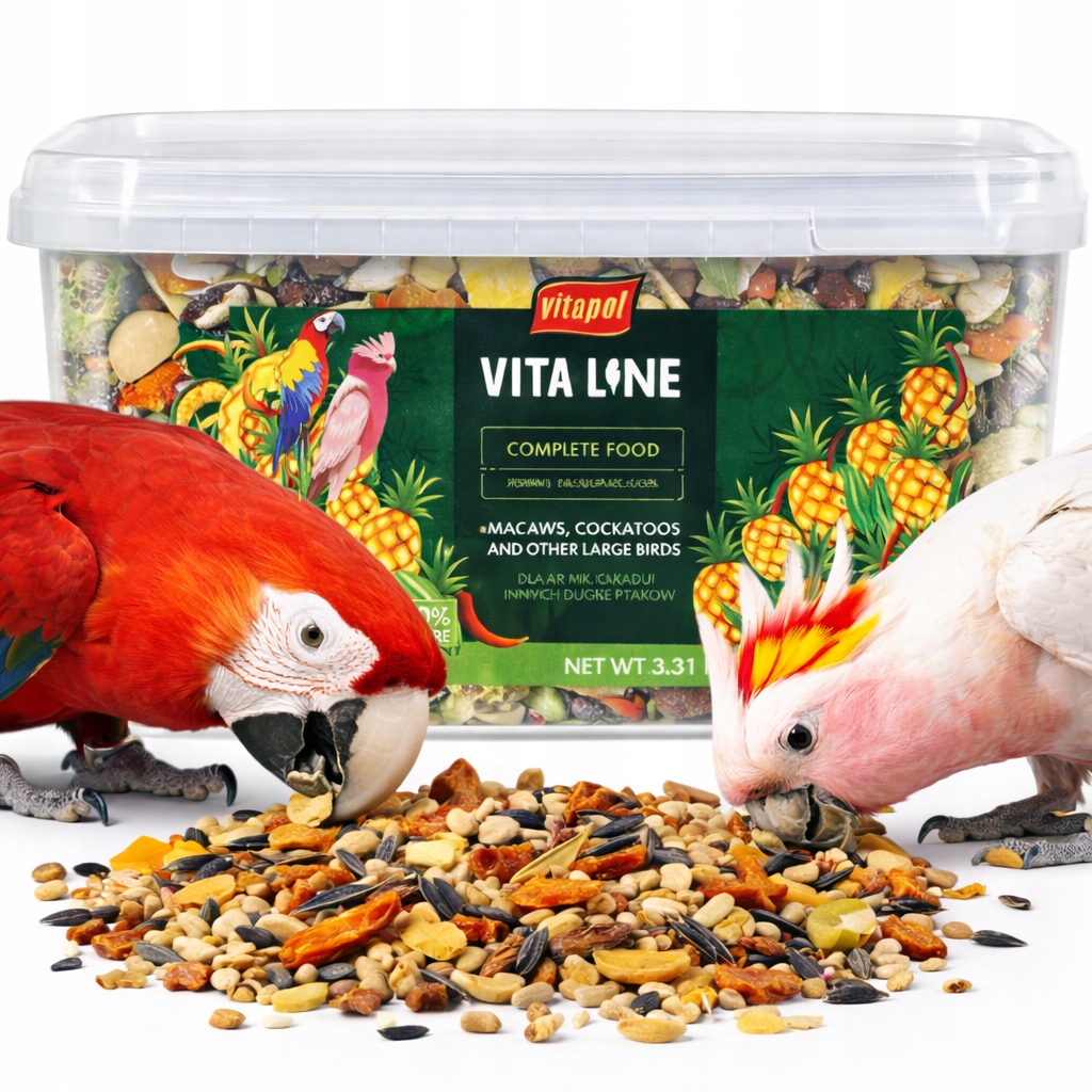 Vitapol Vitaline – krmivo pro papoušky Ar, Kakadu a jiné velké papoušky o hmotnosti 1,6 kg