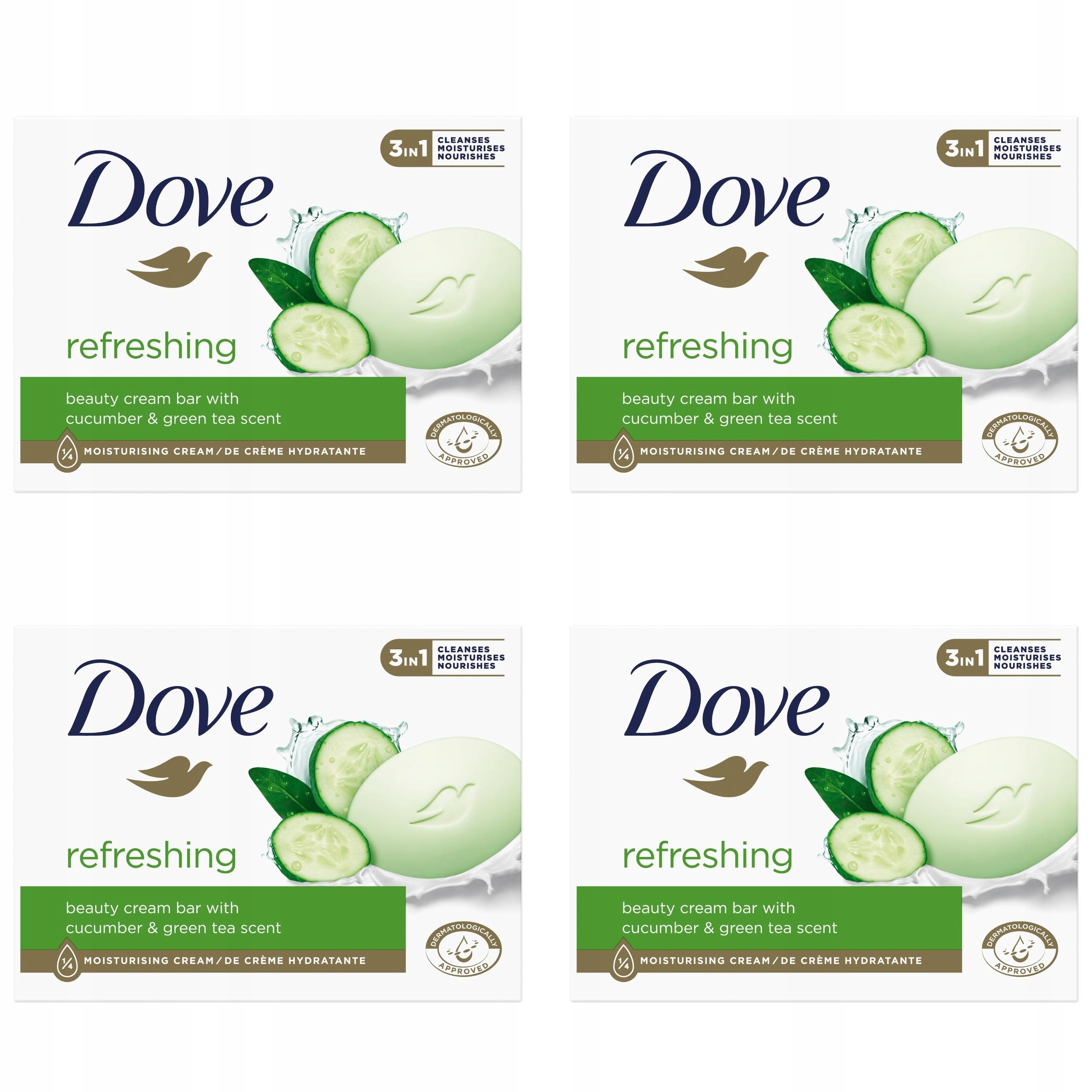 

Zestaw Dove Mydło Odświeżające kostka 4x90g Ogórek