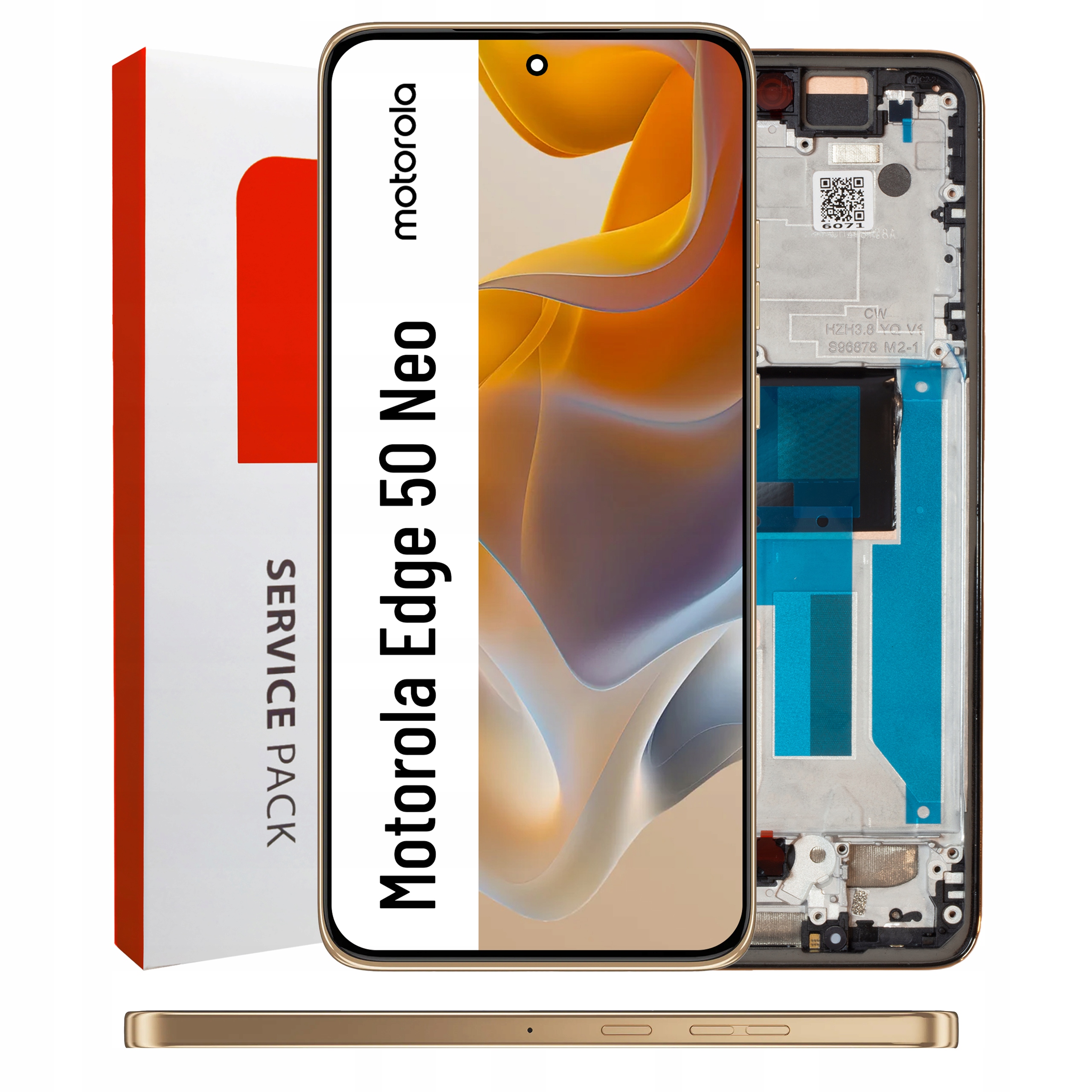 Displej pro Motorola Edge 50 Neo LCD displej Rámeček Originální Zila Zlatá