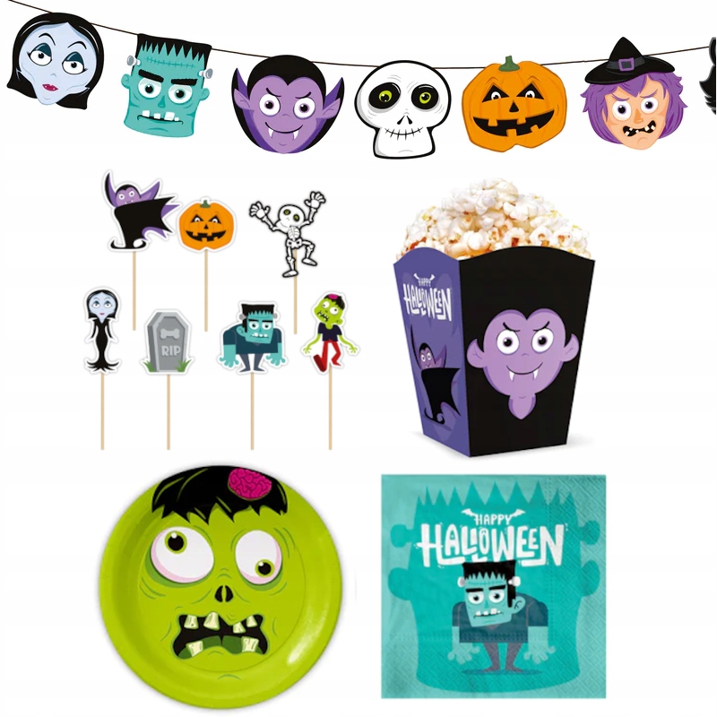 Sada Halloween Příšerky Nádobí MIX 21 Ks
