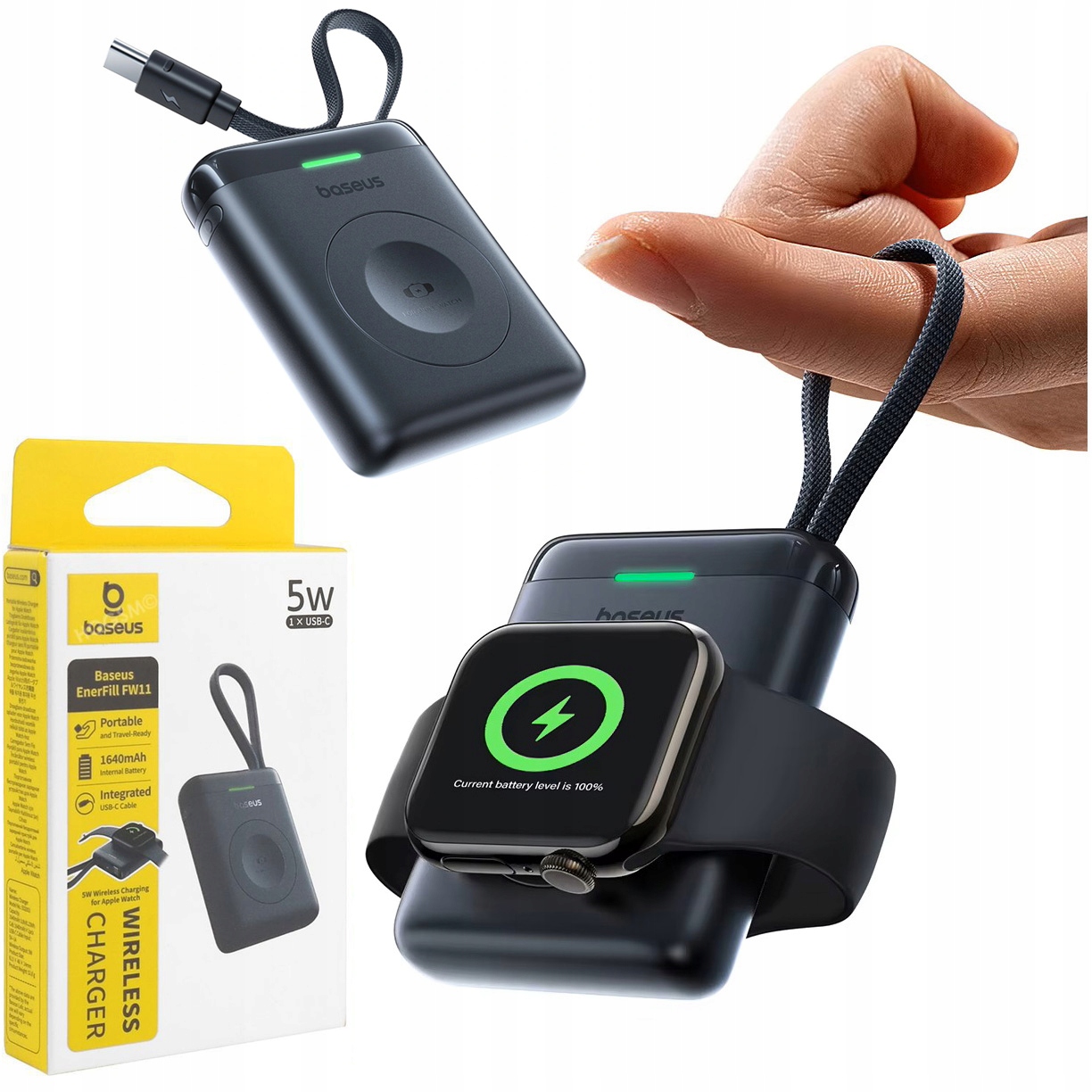 Baseus Powerbanka 5W 1640mAh Midnight pro Apple Watch Ultra 3 11