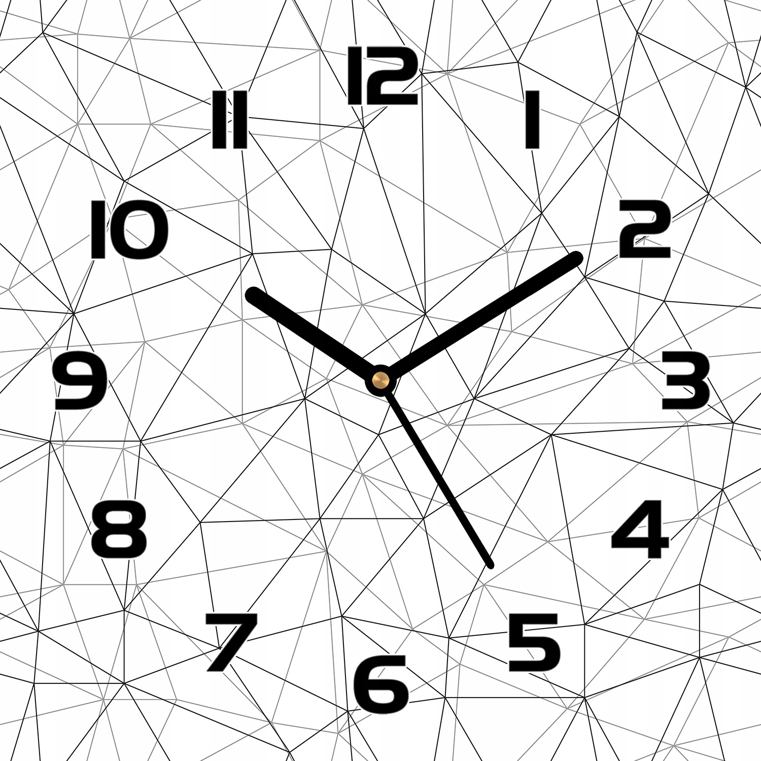 

Ładny zegar szklany Geometryczne linie 30x30 cm