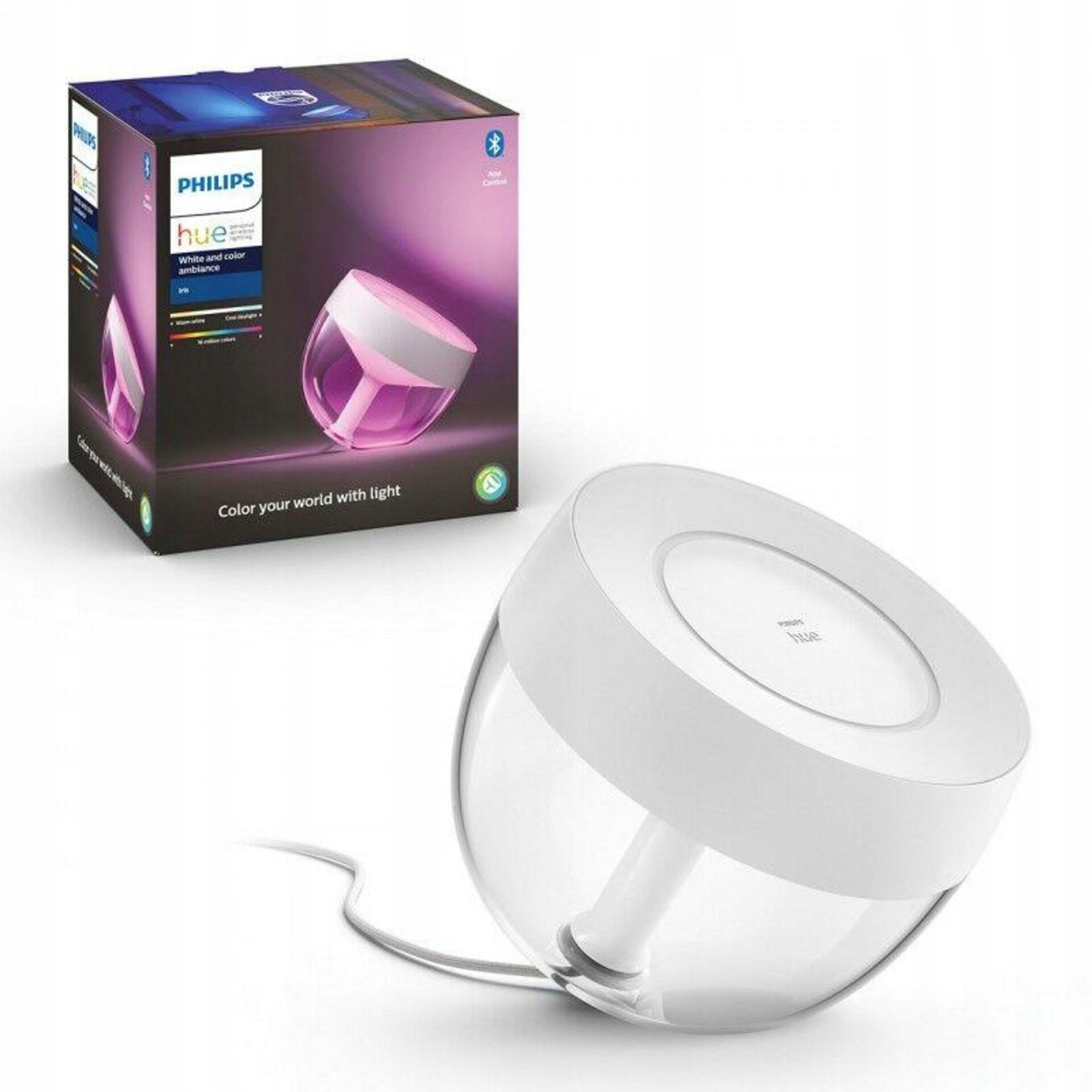 Philips Hue Iris Led 8,1 W Rgb Bluetooth múdra stolná lampa biela 570lm