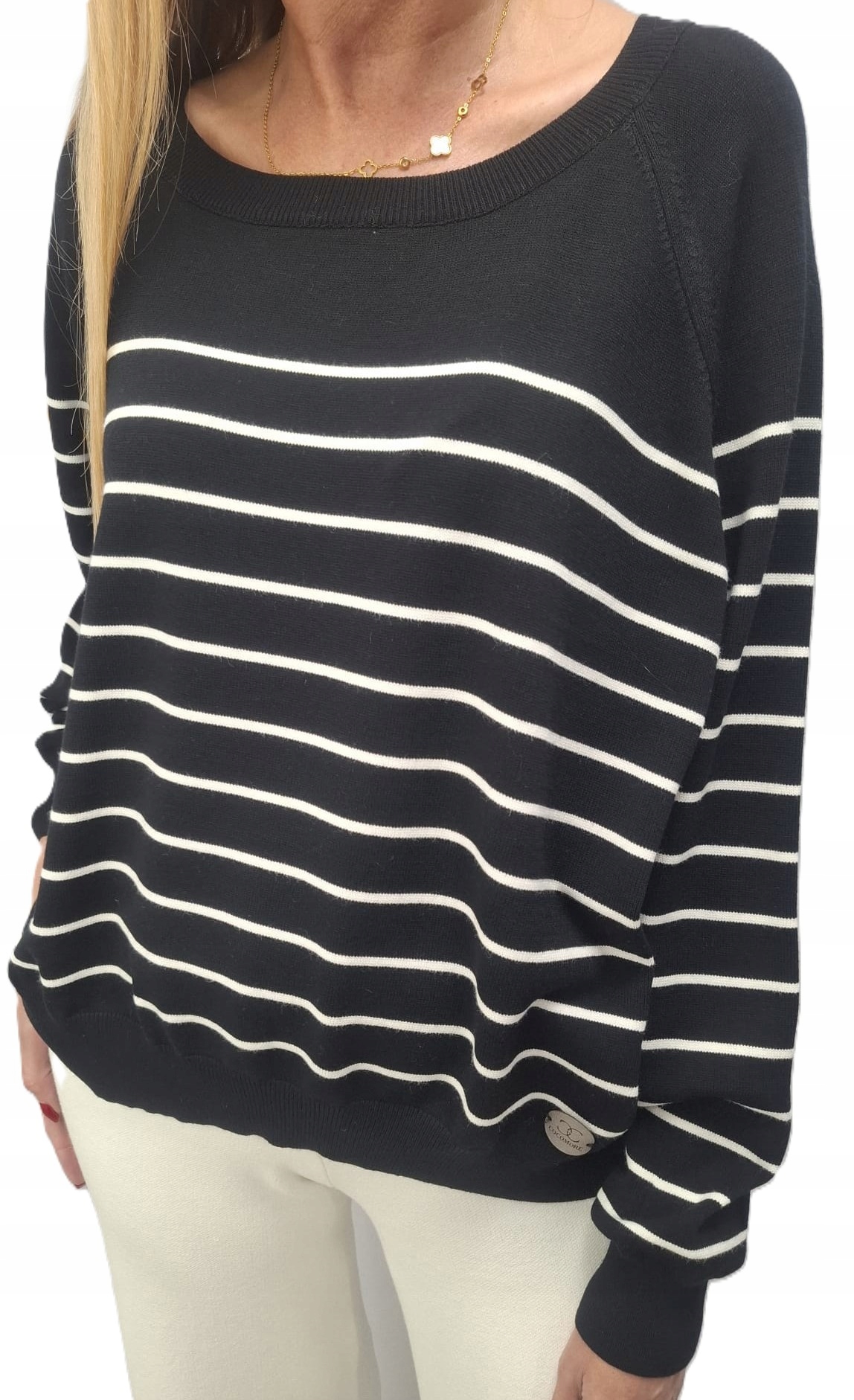 Cocomore Svetr s pruhy Černá Bílá Novinka