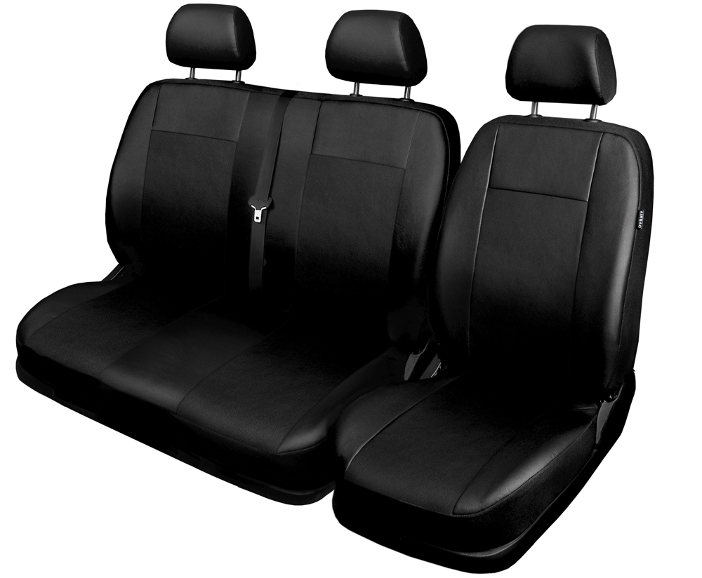 Pokrowce Uniwersalne COMFORT 2+1 Czarne Ekoskóra