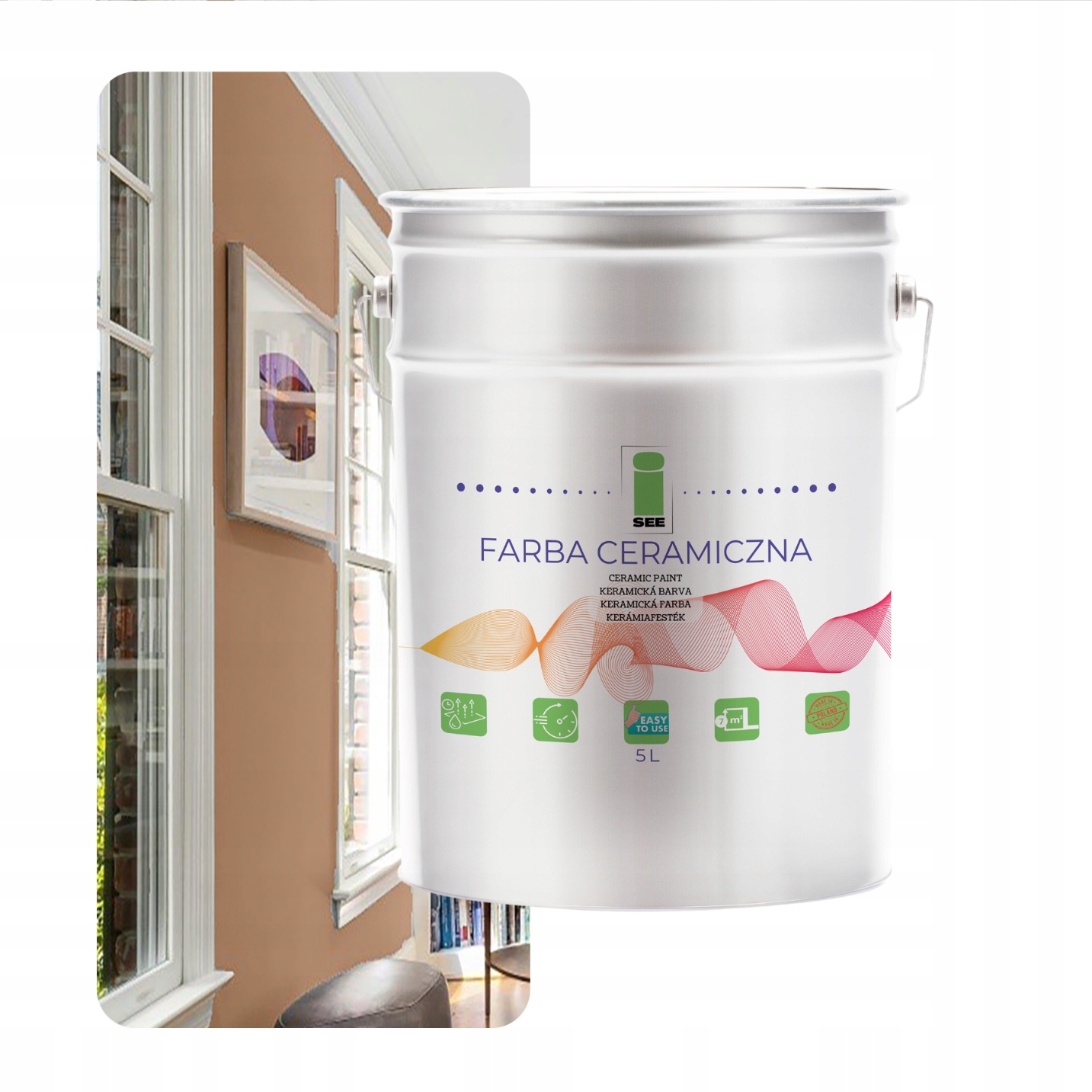 Keramická Farba Na Steny Hnedá Umývateľná Na Stenu Tmavé Cappucino 5 L