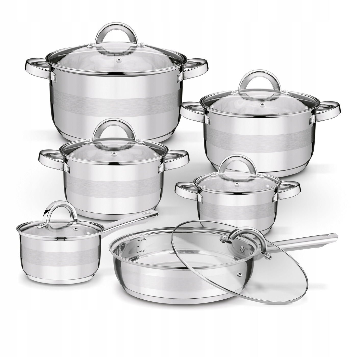 Набор кастрюль сковорода кастрюля крышка индукционный газ Tadar Roger 12 el