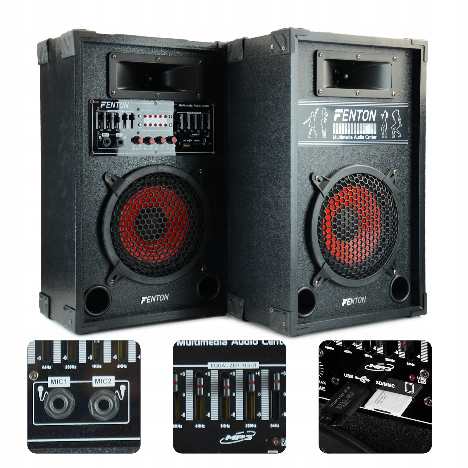 

Zestaw 2x kolumna aktywna 2x300W Usb Sd MP3 Fenton