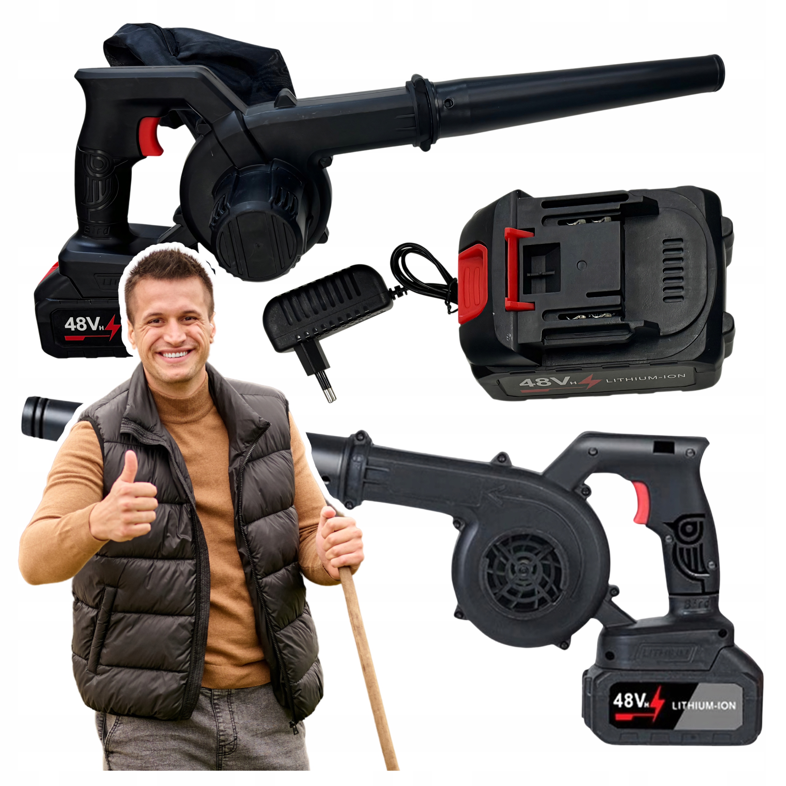 Odkurzacz Ogrodowy do Liści śniegu piasku Dmuchawa bezprzewodowa 2w1