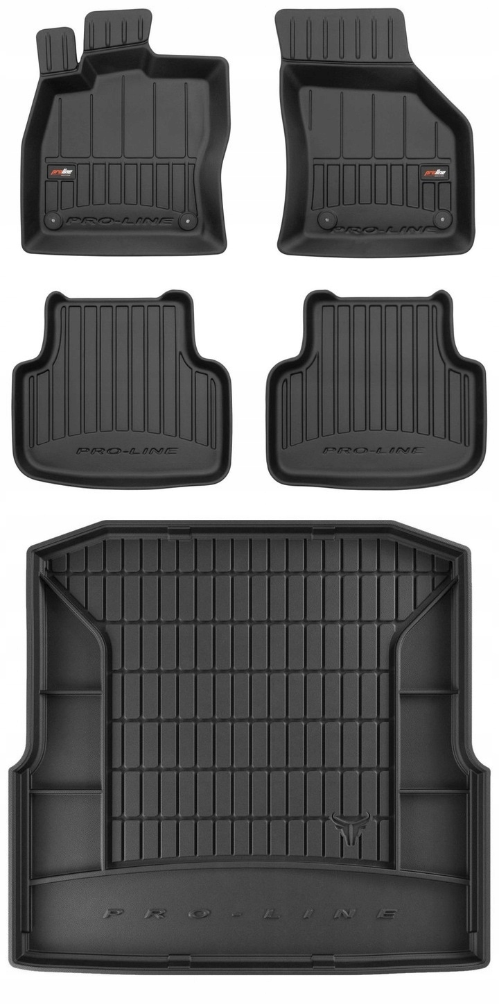 Set 3D gumové rohože Škoda Octavia 3 Kombi 2012-2019 bw