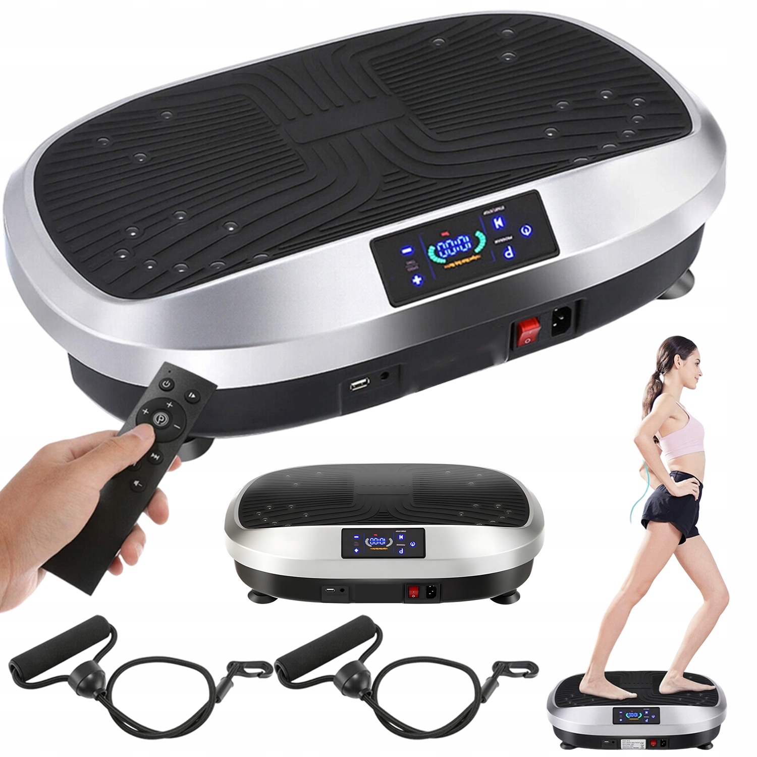 Platforma Wibracyjna Wibrująca Do Ćwiczeń Fitness Z Linkami Do 150KG 200W