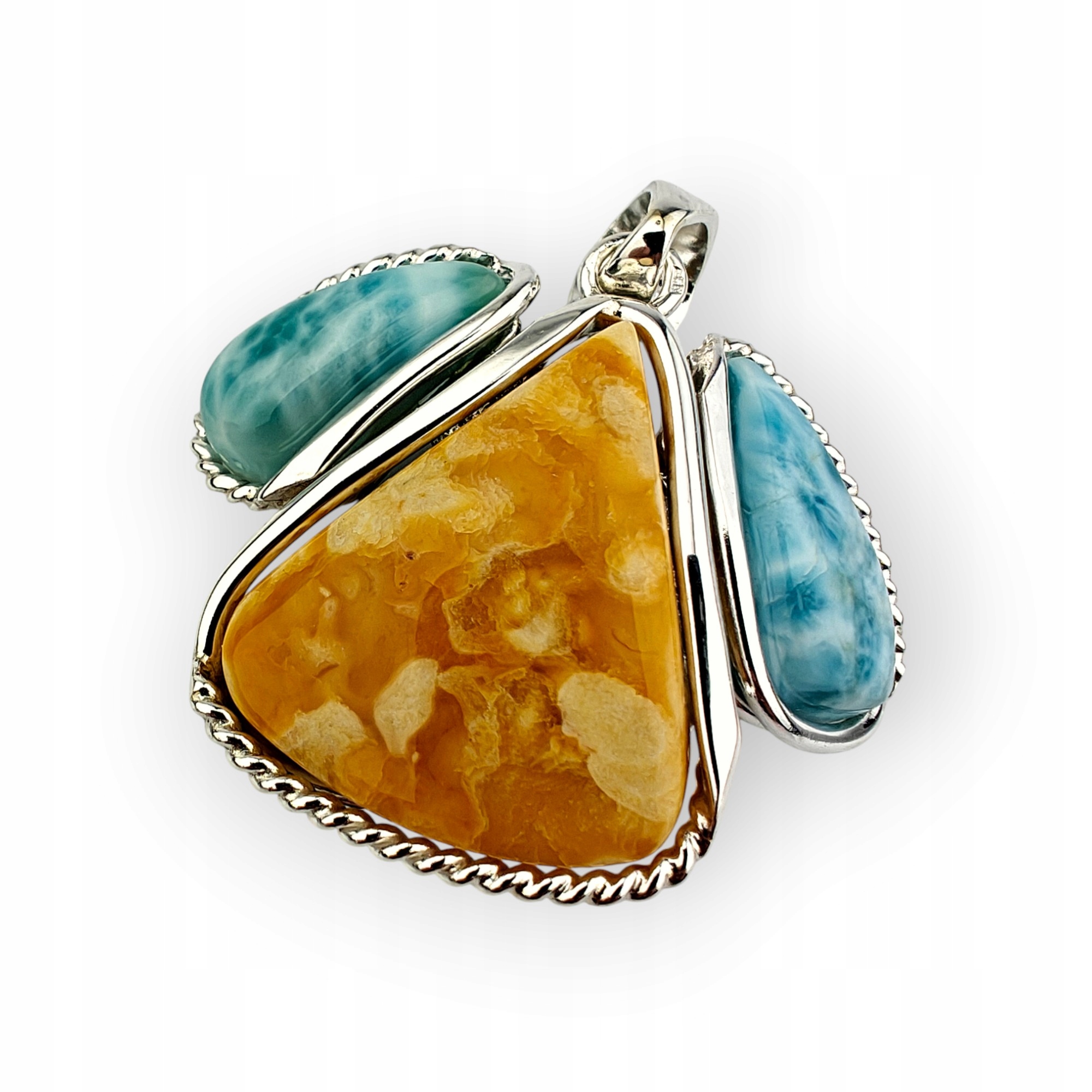 Unikátní přívěsek Jantar & Larimar – Spojení přírody a magie