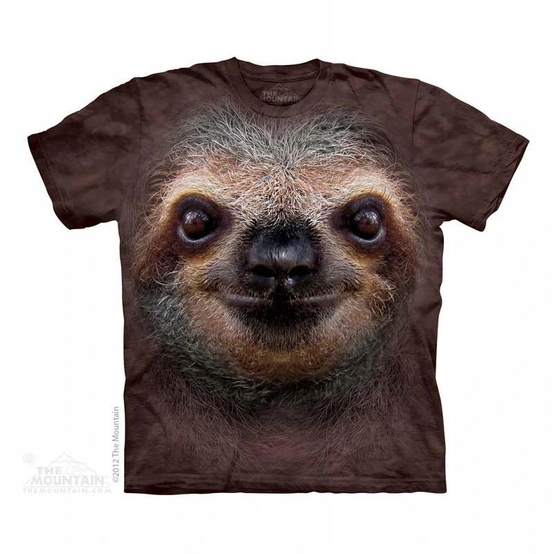 Pánské batikované triko The Mountain Sloth Face hnědé M