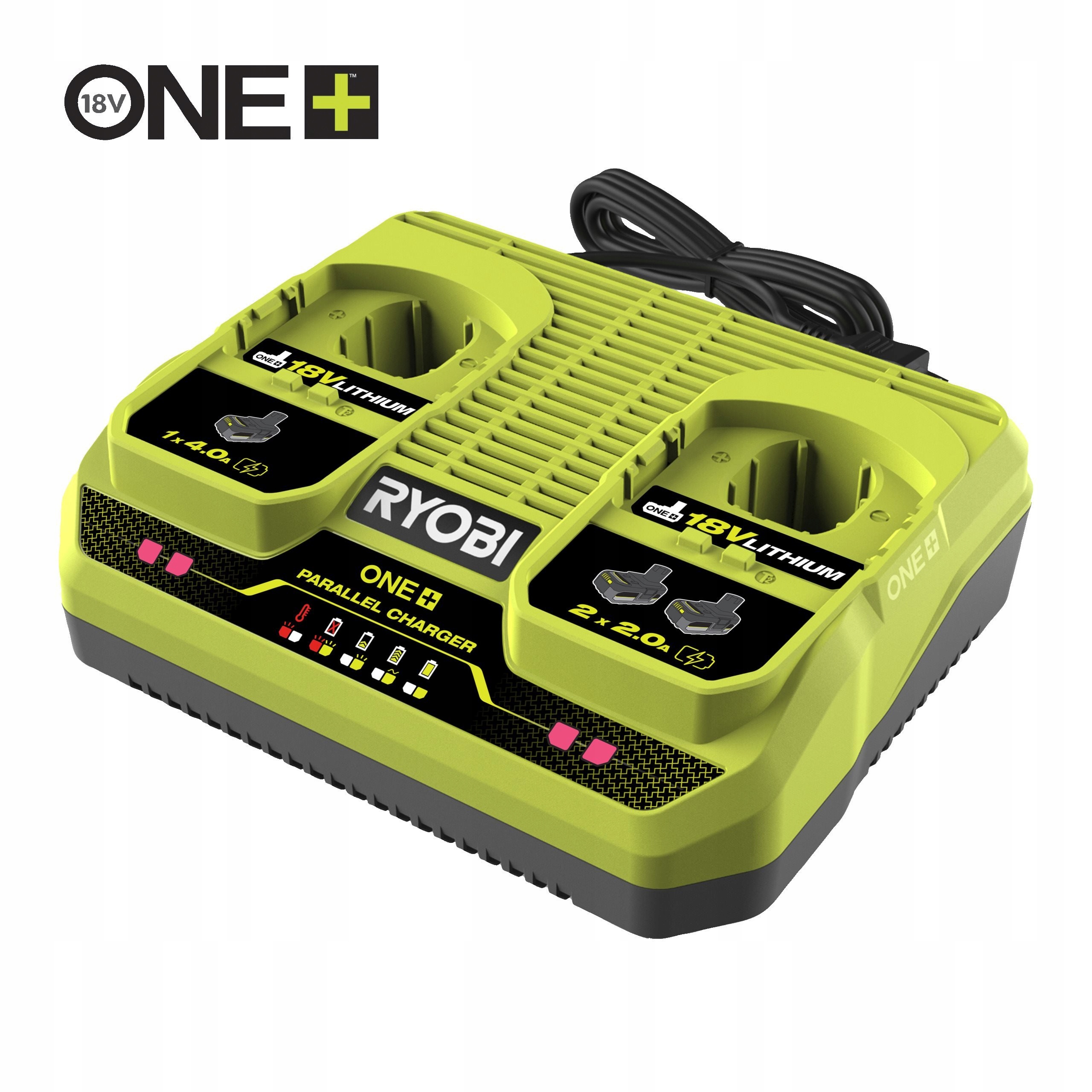 Ryobi RC18240 18V One+ 2portová nabíječka pro Li-Ion akumulátory