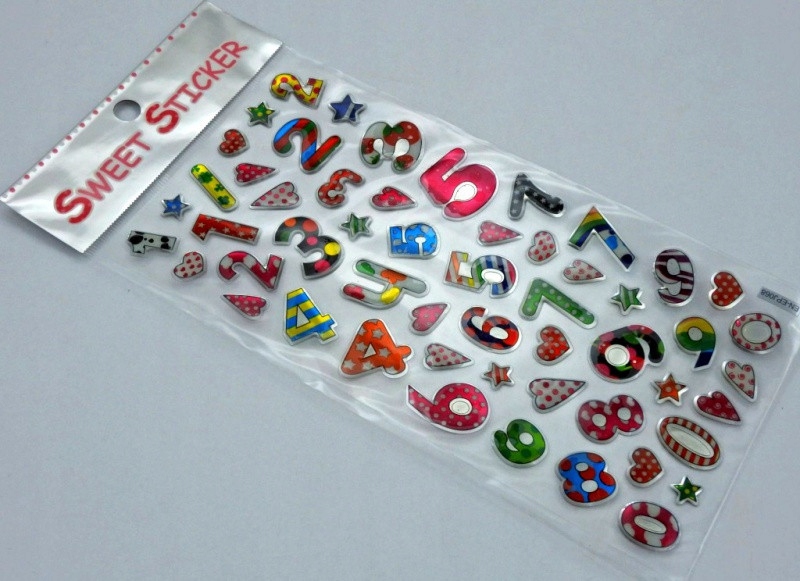 KOLOROWE NAKLEJKI DLA DZIECI NAKLEJKI CYFRY ARKUSZ