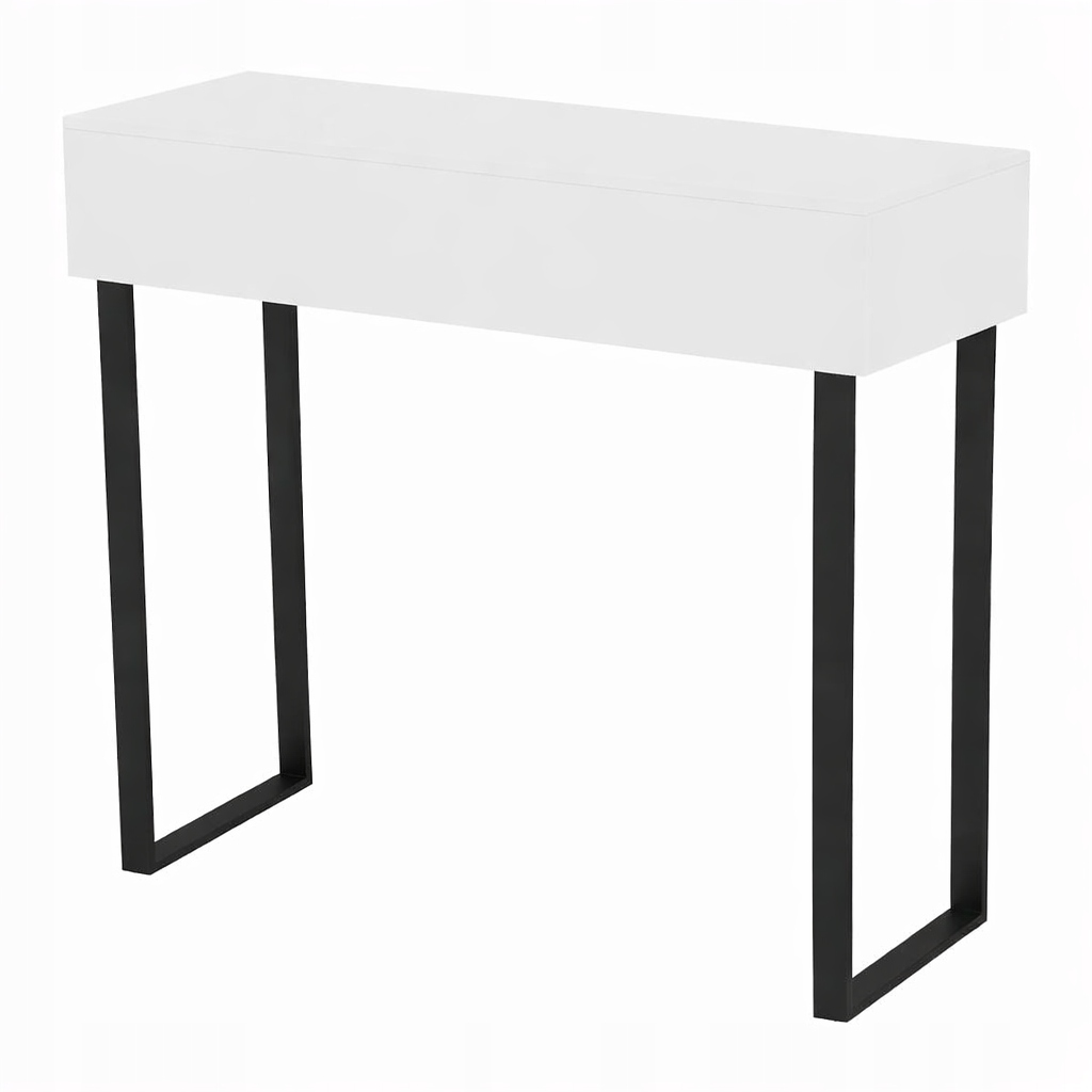 Konzola Toaletná Voga 90 Biela Lesklá Čierne Nohy Z Kovu