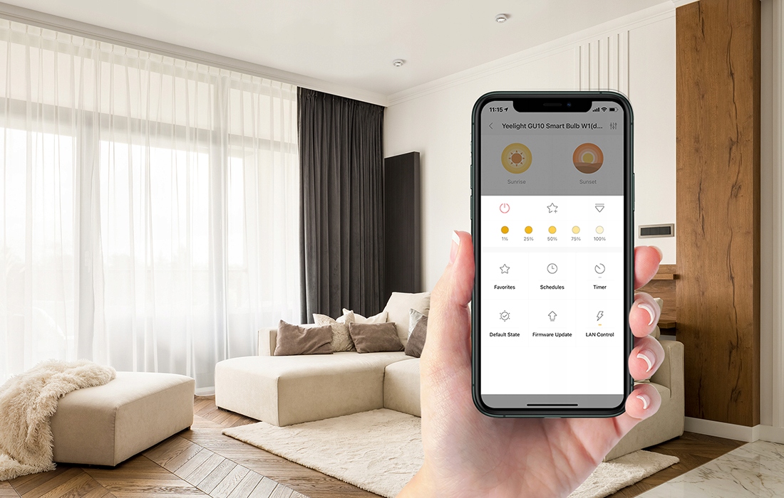 INTELIGENTNA ŻARÓWKA YEELIGHT W1 GU10 LED 4SZT 350 LM 2700K 4,8W WI-FI Moc 4.8 W