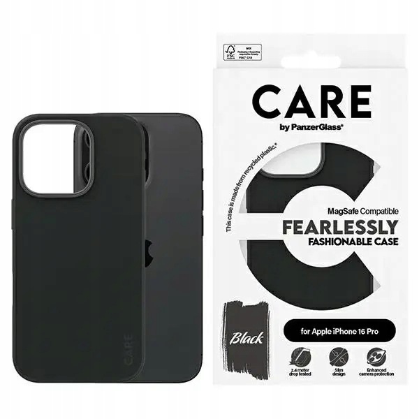 Etui Care by PanzerGlass Fashion Case z MagSafe na iPhone 16 Pro czarne