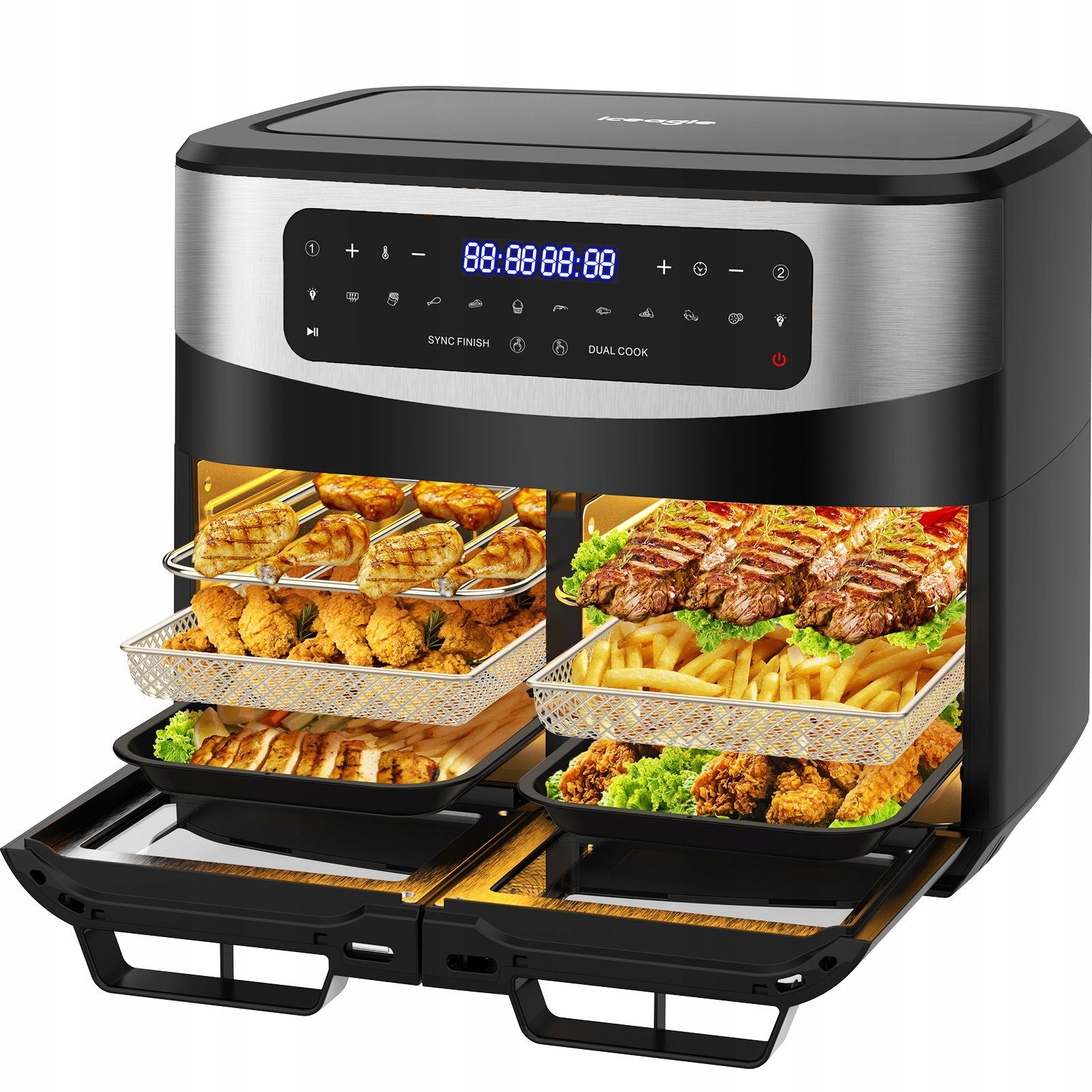 Frytkownica beztłuszczowa AirFryer Iceagle KDFO-5511DTW 2600 W 12 L