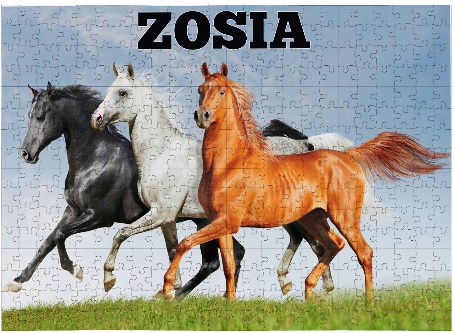 

Puzzle Koń Konie 70 Elementów+imię Dziecko