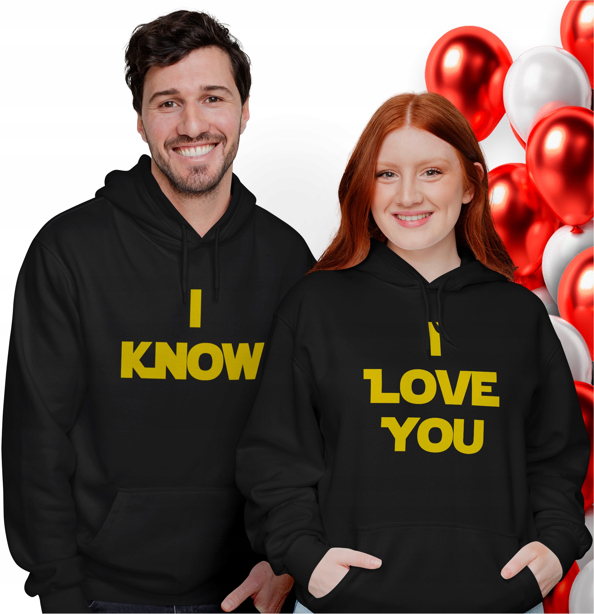 Mikiny pro páry na Valentýna I Love You I Know Sada Star Wars Leia Solo