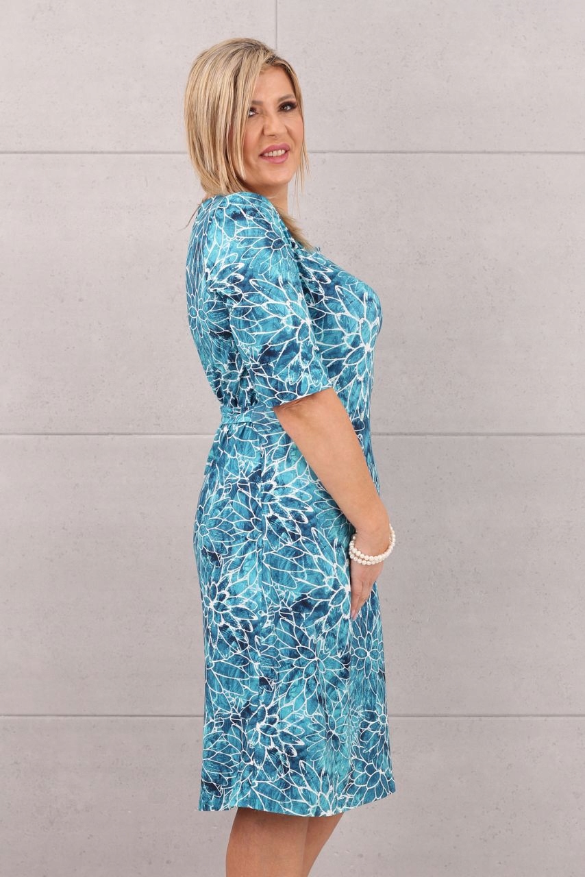 ELEGANCKA SUKIENKA ELASTYCZNA DUŻE ROZMIARY POLSKI PRODUCENT WIĄZANA Marka FEMIMODA