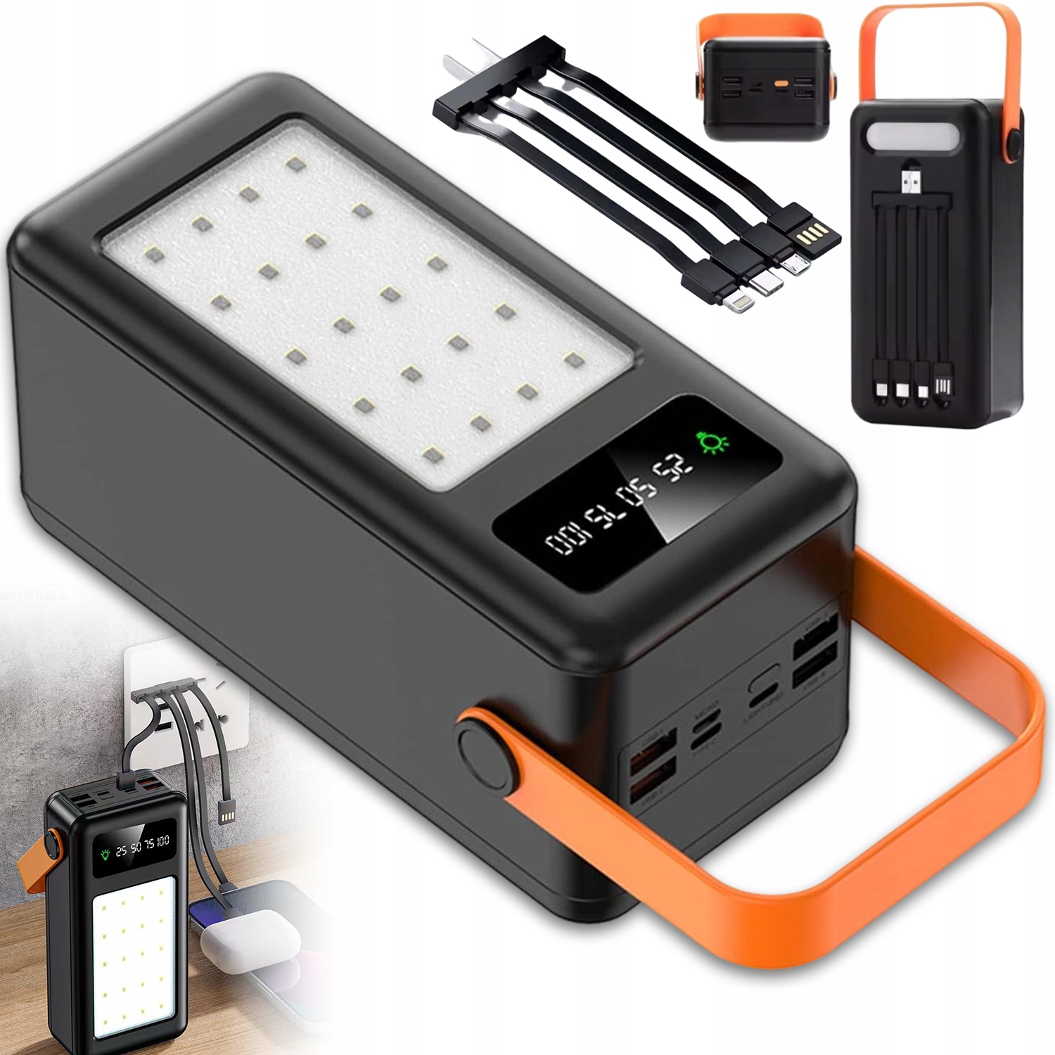 Power Banka 50000MAH 66W Pd Nabíječka Pro Notebook A Smartphone S Led Svítilnou