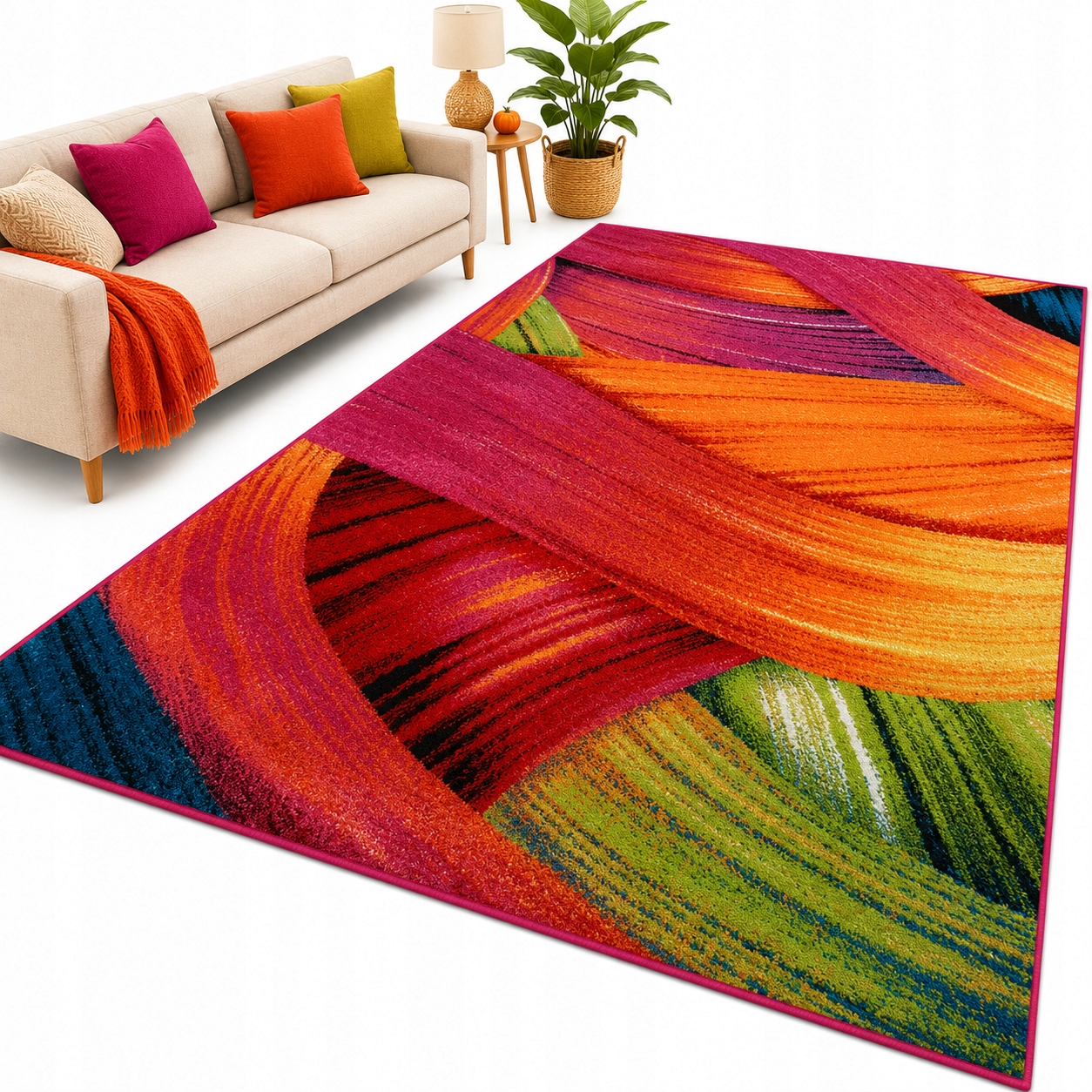 Stylowy Turecki Tkany Dywan 250x300 Magic Heatset Fryz Do Salonu Sypialni