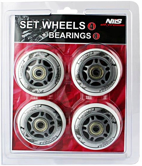 Kółeczka Kółka Do Rolek Łyżworolek ABEC-7 70MM 4 SZTUKI BIAŁE NILS 82A