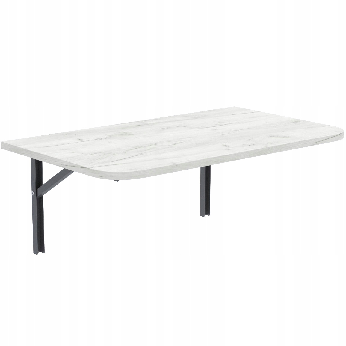 STÓŁ SKŁADANY STOLIK BLAT ROZKŁADANY 80x40 CRAFT BIAŁY ZAOKRĄGLONY