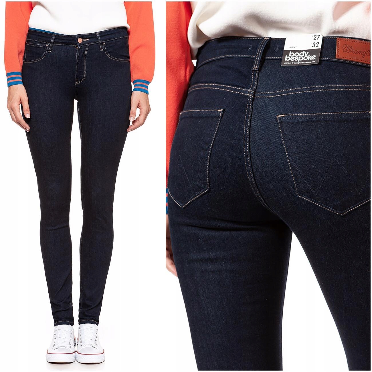 

Wrangler Skinny Damskie Spodnie Jeansowe W28 L32