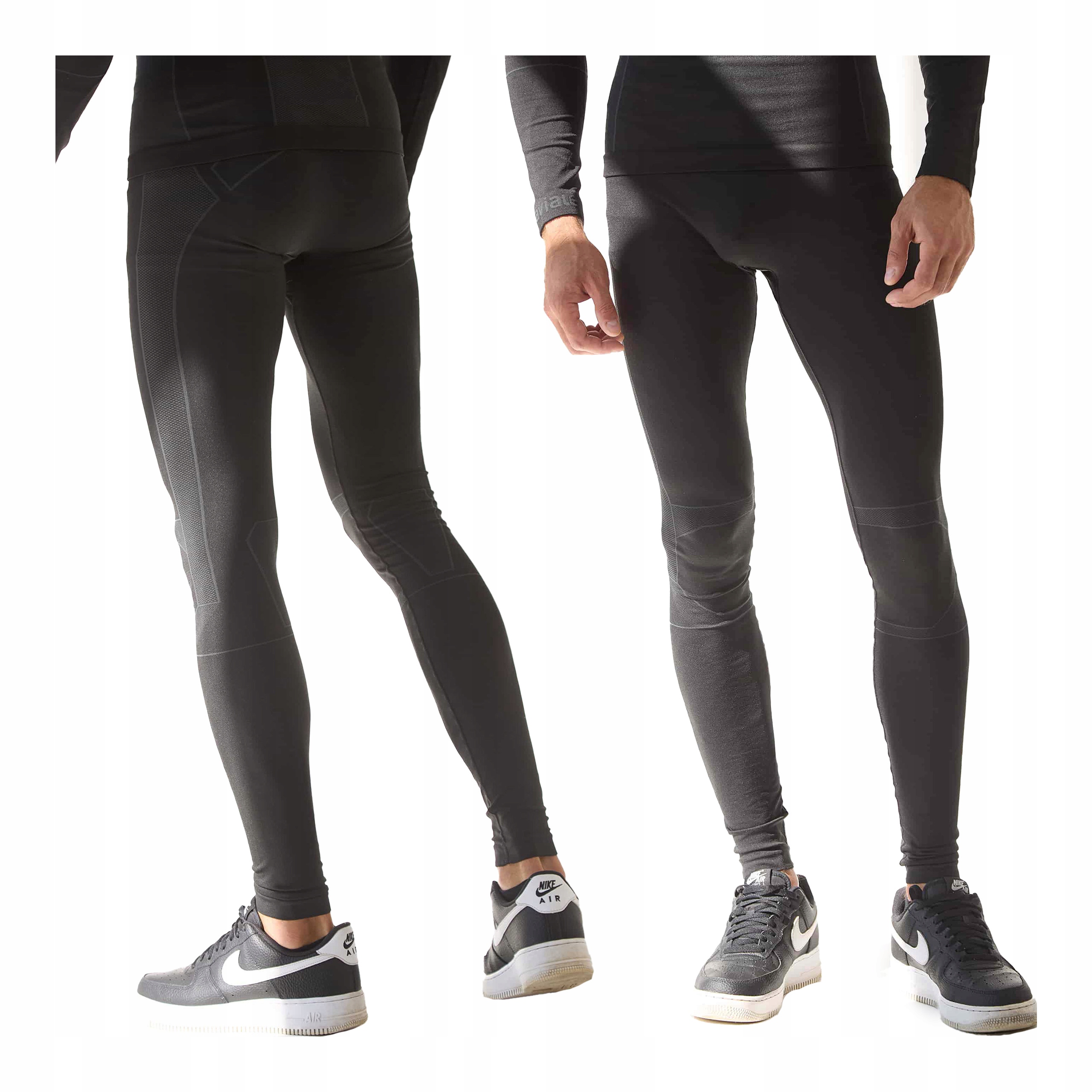 Pánské termoaktivní černé fitness sportovní kalhoty Naviale XL