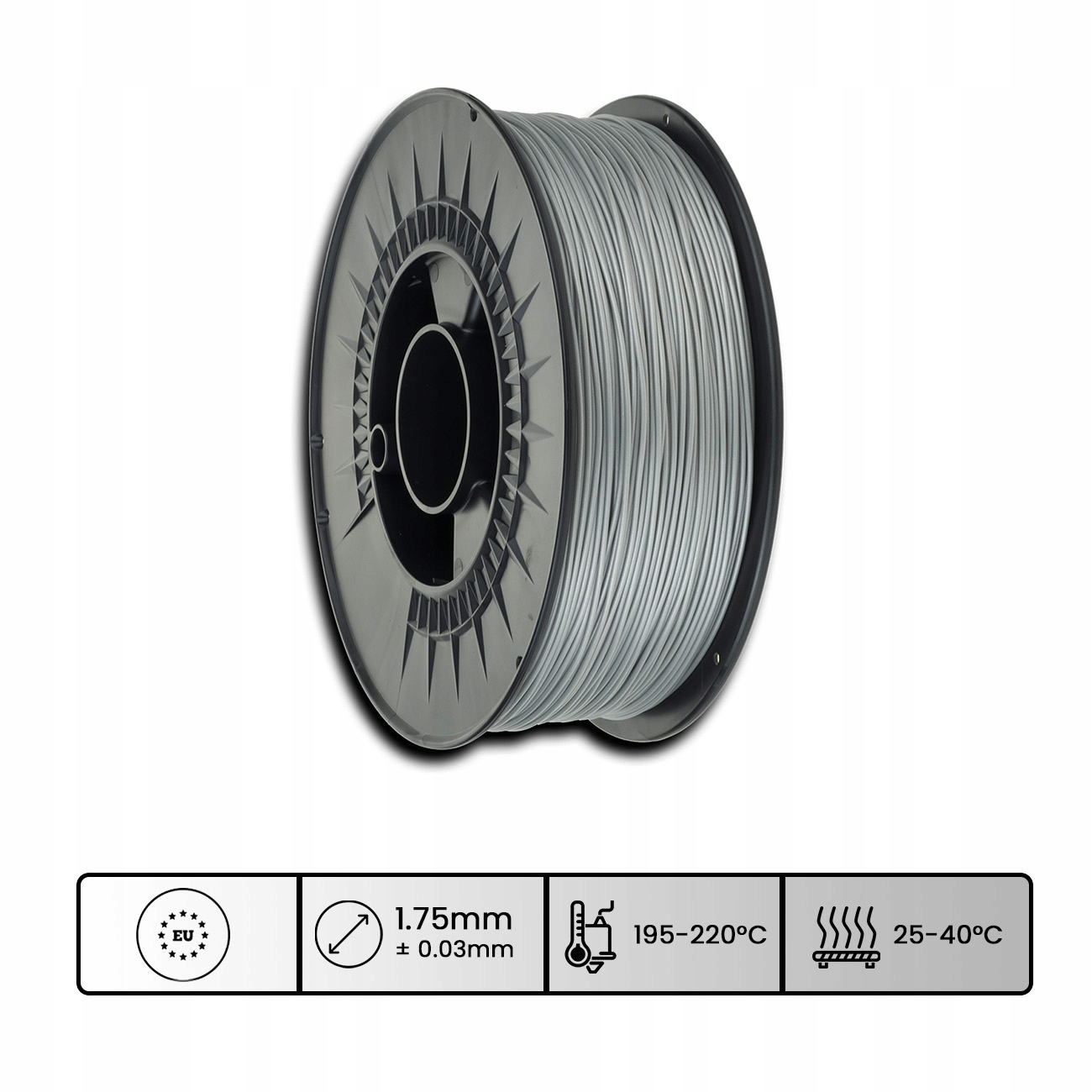 Filament 3DPower Basic PLA 1.75mm Srebrny 1kg Producent Inna