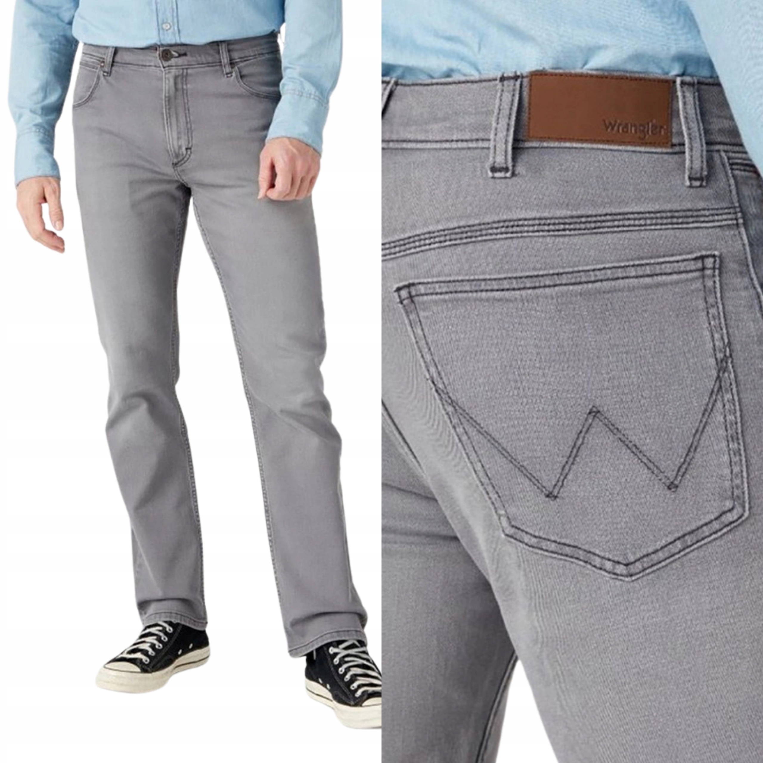 Wrangler spodnie Regular haze Grey jeans Straight W36 L32