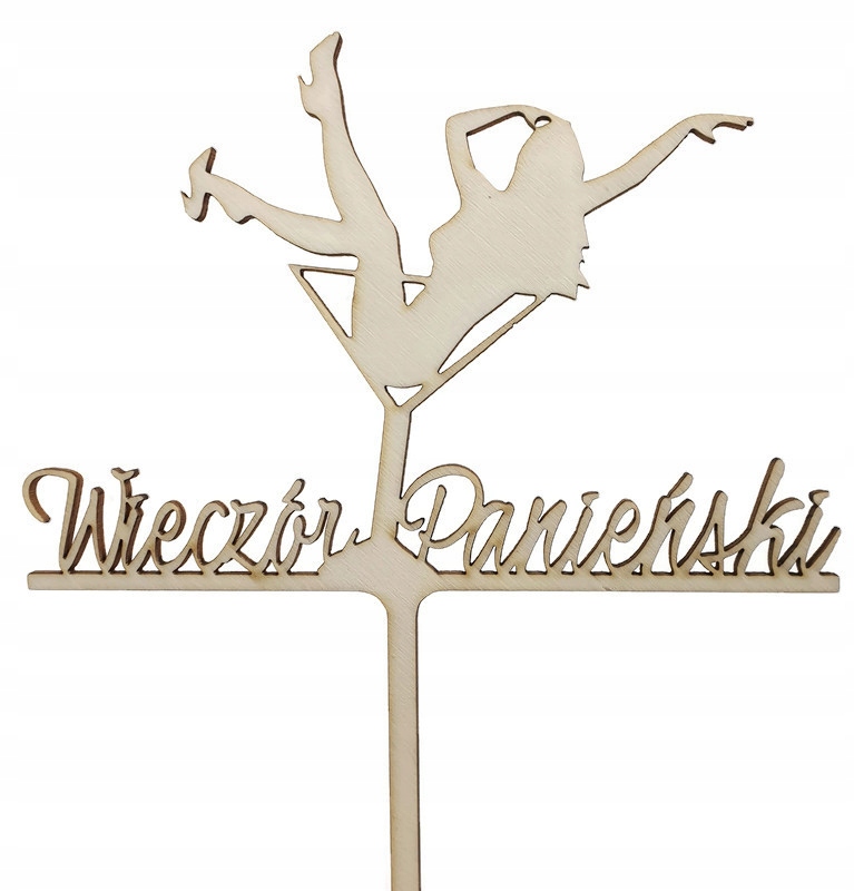 

Topper z kobietą na tort napis Wieczór Panieński