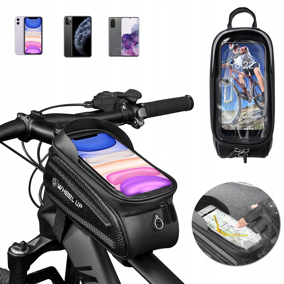 ВОДОНЕПРОНИЦАЕМАЯ СУМКА ВЕЛОСИПЕДНАЯ ВЕЛОСИПЕДНАЯ СУМКА ДЕРЖАТЕЛЬ ДЛЯ ТЕЛЕФОНА